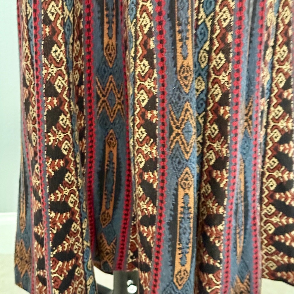 Peruvian Connection Ethnic-Pattern Maxi Skirt in Red, Blue, Gold - Picture 7 of 10